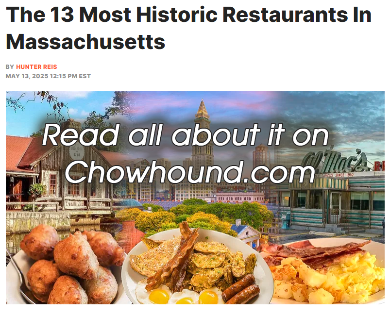 Chowhound.com - The 13 Most Historic Restaurants In Massachusetts